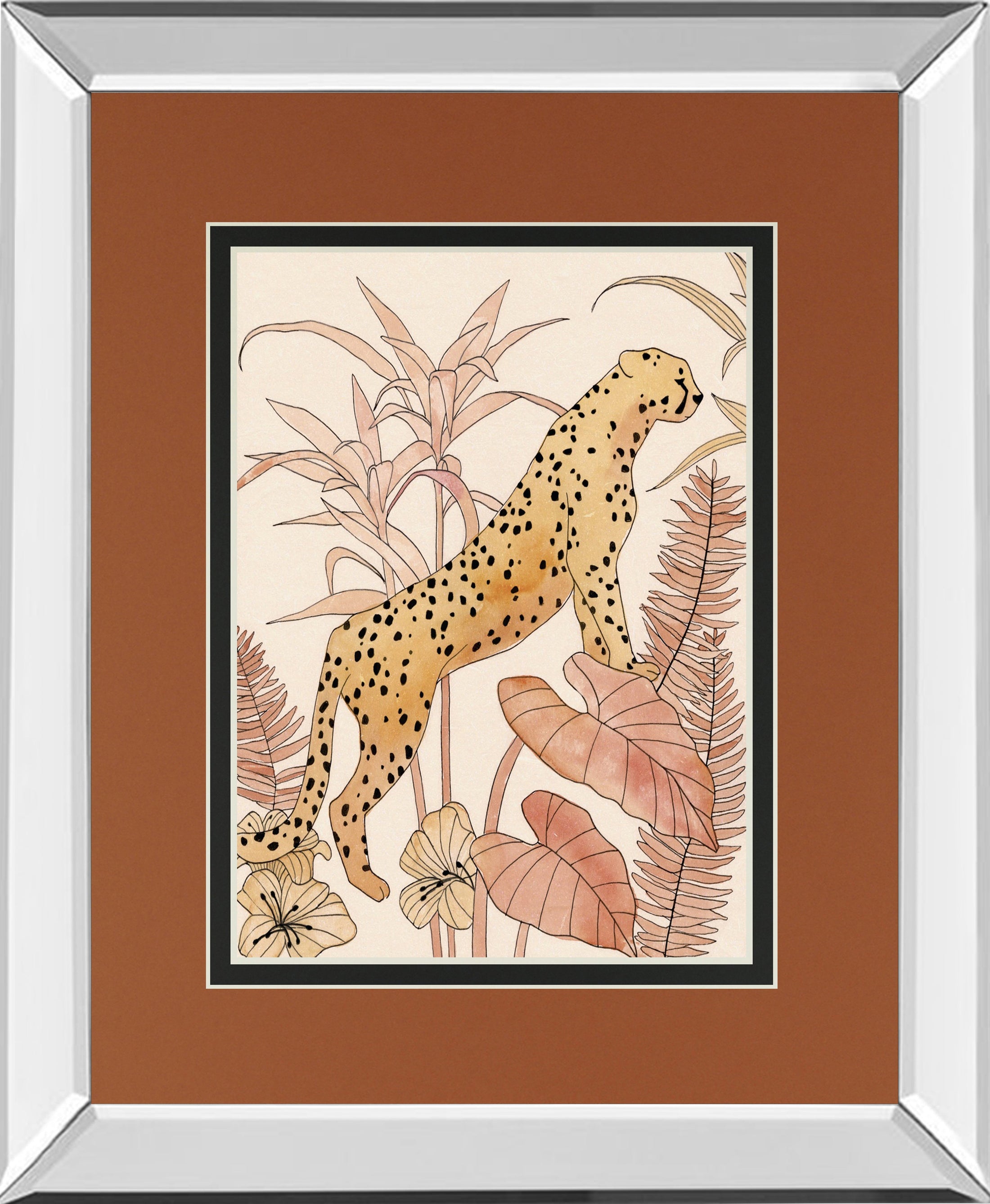 Mirrored Frame Blush Cheetah II BY Annie Warren
