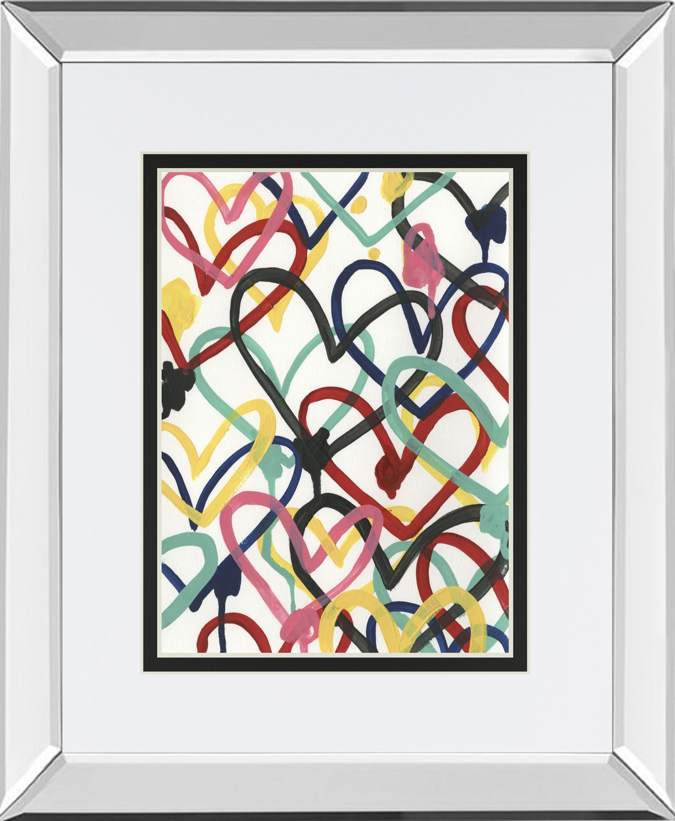 Mirrored Frame Heart Scribbles I BY June Erica Vess