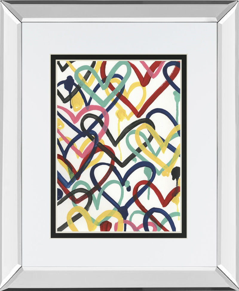 Mirrored Frame Heart Scribbles II BY June Erica Vess