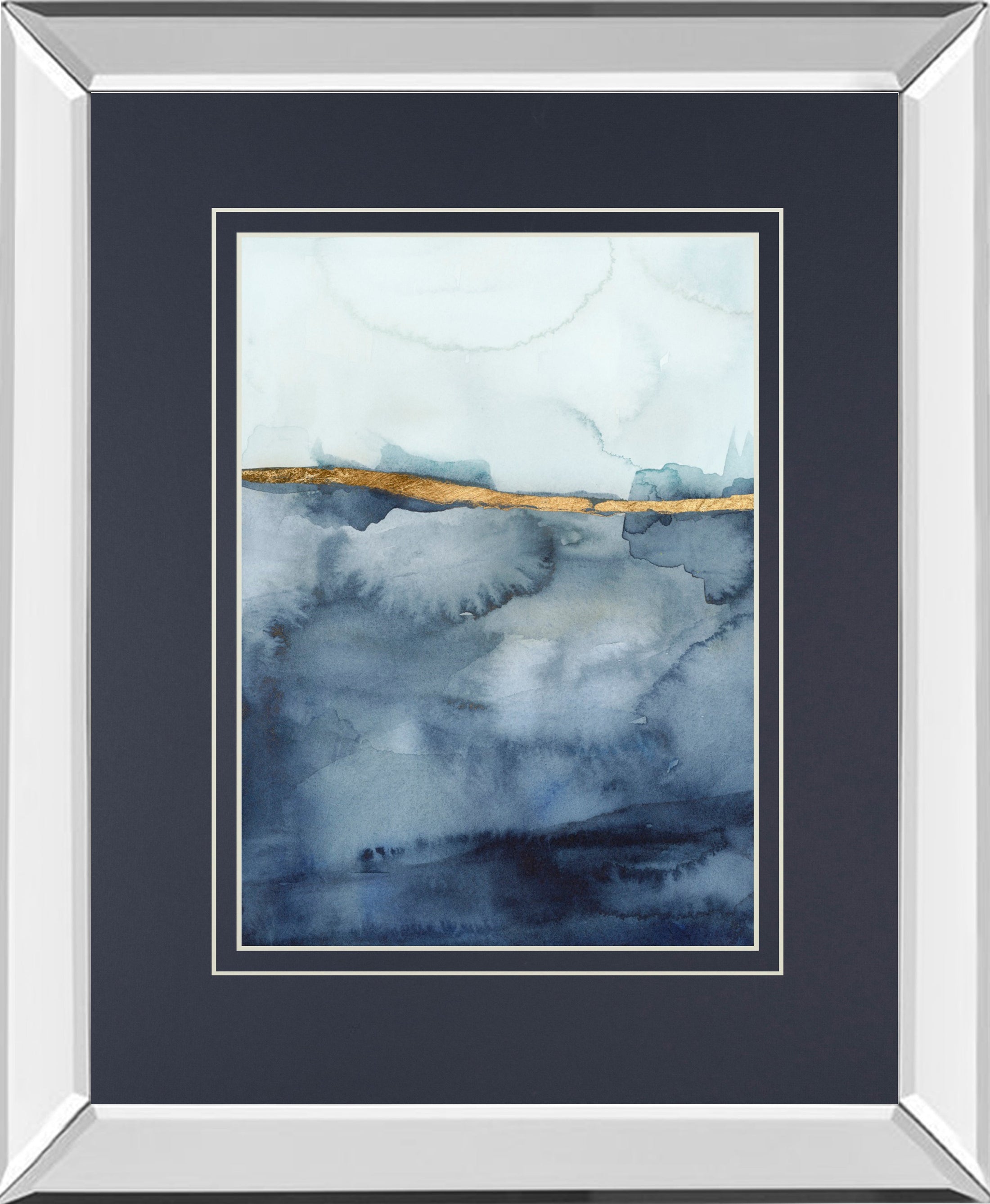 Mirrored Frame Coastal Horizon I BY Victoria Borges