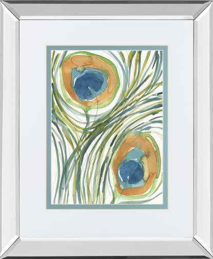 Mirrored Frame Peacock Abstract II BY Samuel Dixon