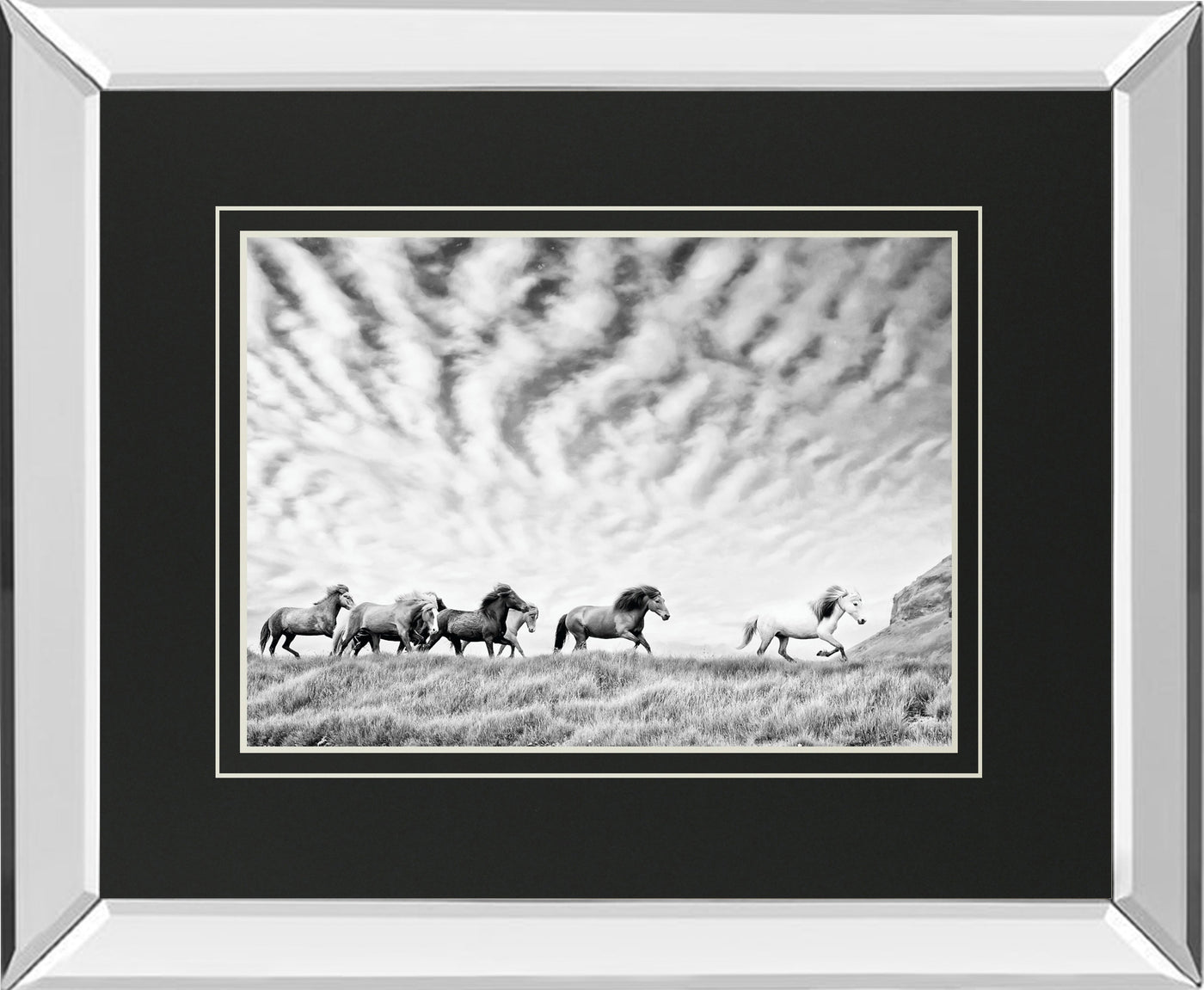 Mirrored Frame Horse Run III BY PHBurchett