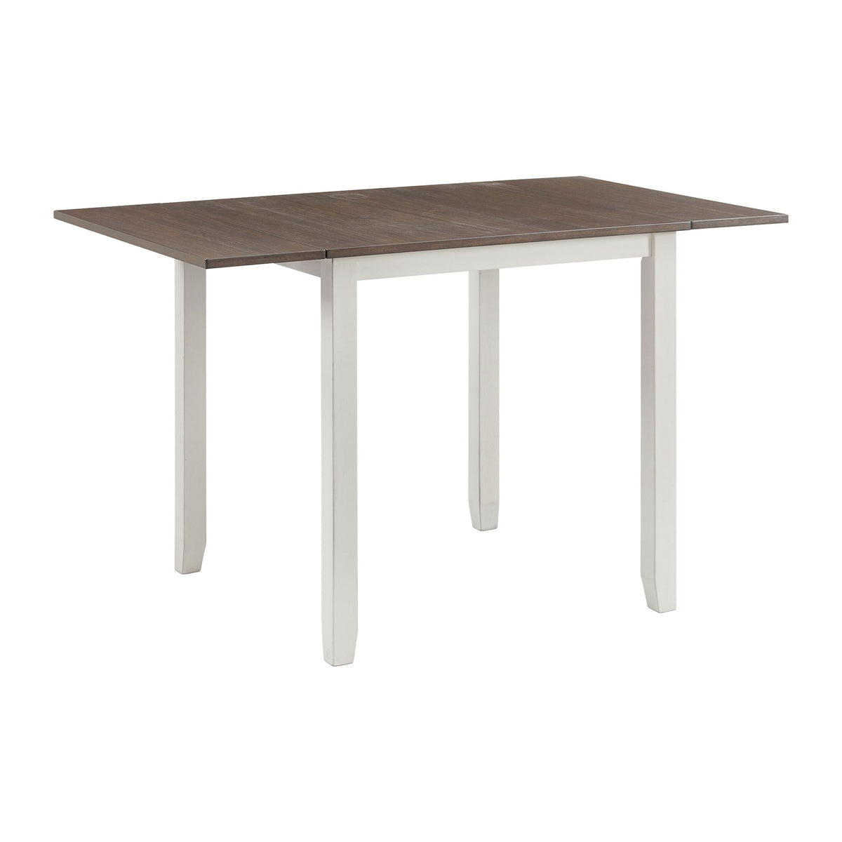 Martin 3 Pc Drop Leaf Dining Set (Dark Brown Top - White Base)