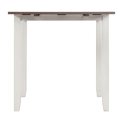 Martin 3 pc Drop Leaf Dining Set (Dark Brown Top - White Base)