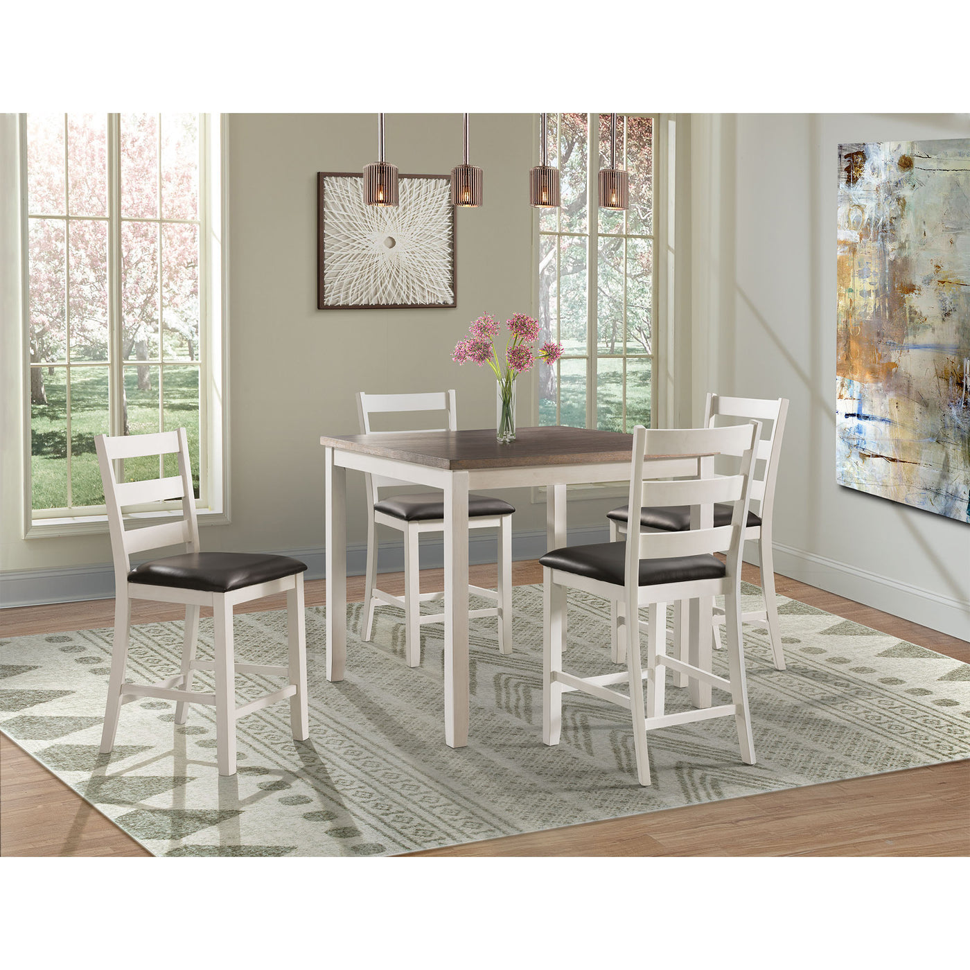 Martin 5PC Counter Height Dining Set-Table & Four Chairs