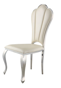 Silla Cyrene tapizada de 109 cm de alto con respaldo festoneado (juego de 2)