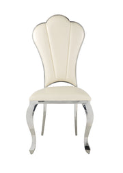 Silla Cyrene tapizada de 109 cm de alto con respaldo festoneado (juego de 2)