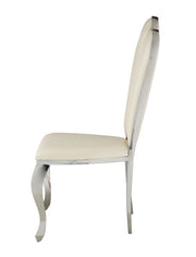 Silla Cyrene tapizada de 109 cm de alto con respaldo festoneado (juego de 2)