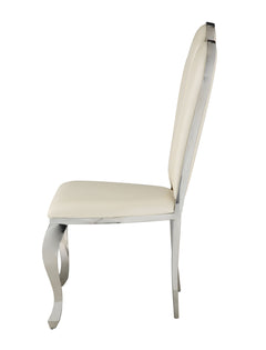 Silla Cyrene tapizada de 109 cm de alto con respaldo festoneado (juego de 2)