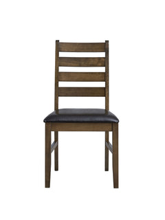 Damica Synthetic Leather Upholstered Side Chair (Set-2) with Ladder Back Design