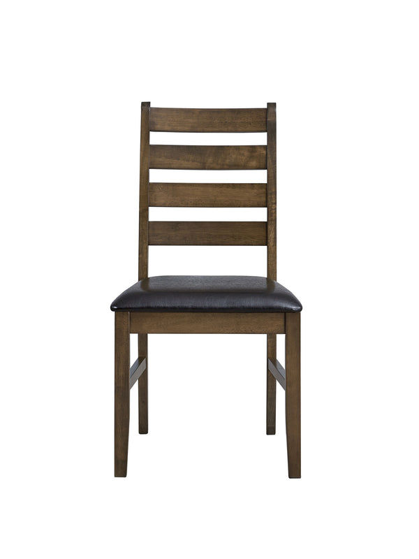 Damica Synthetic Leather Upholstered Side Chair (Set-2) with Ladder Back Design