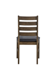 Damica Synthetic Leather Upholstered Side Chair (Set-2) with Ladder Back Design
