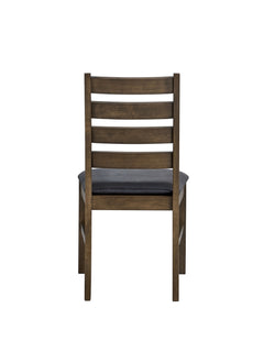 Damica Synthetic Leather Upholstered Side Chair (Set-2) with Ladder Back Design