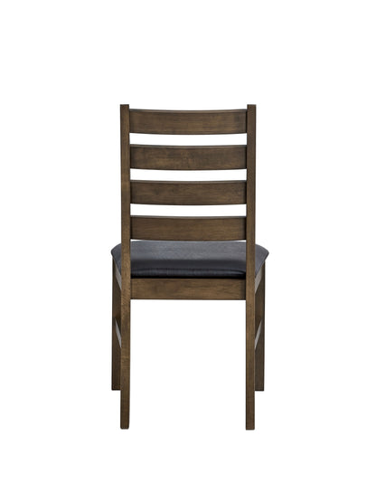 Damica Synthetic Leather Upholstered Side Chair (Set-2) with Ladder Back Design