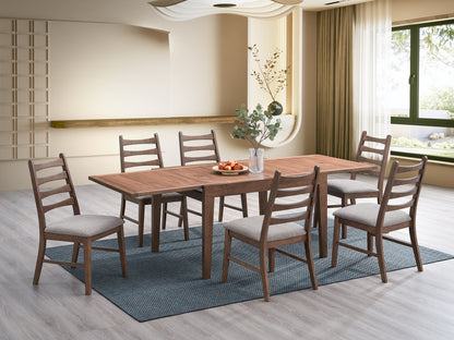 Mesa de comedor rectangular Mayah con hojas