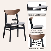 Silla auxiliar sin brazos Rebi de 76 cm de alto (juego de 2)