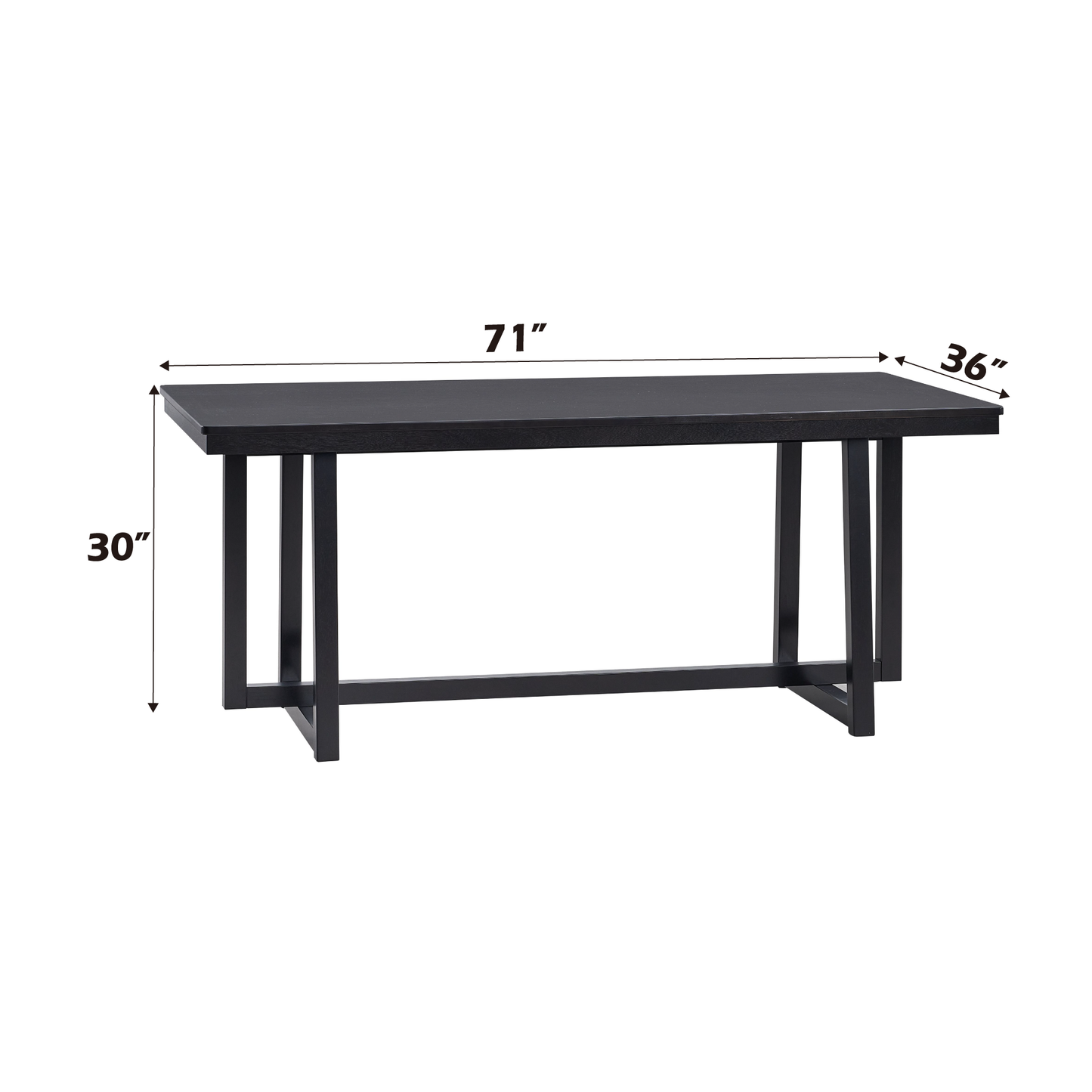 Mesa de comedor rectangular Kini de 71 pulgadas de largo