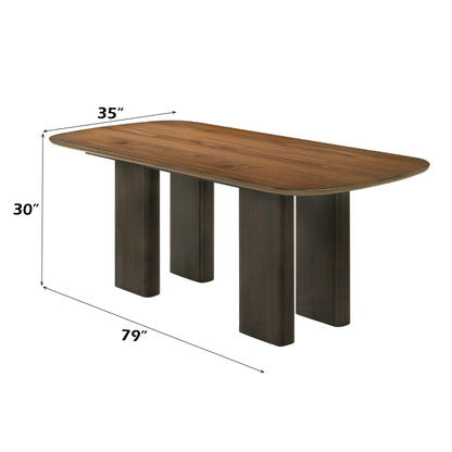 Delina Rectangular Dining Table with Rounded Edges