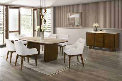 Kasha Rectangular Dining Table with Natural Marble Top