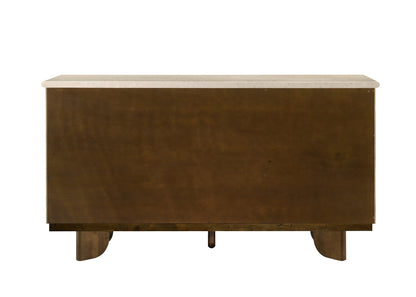 Kasha 3 - Drawer Rectangular Server with Natural Marble Top