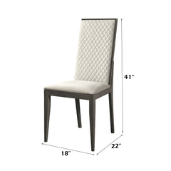 Venezia Synthetic Leather Upholstered Side Chair (Set-2)