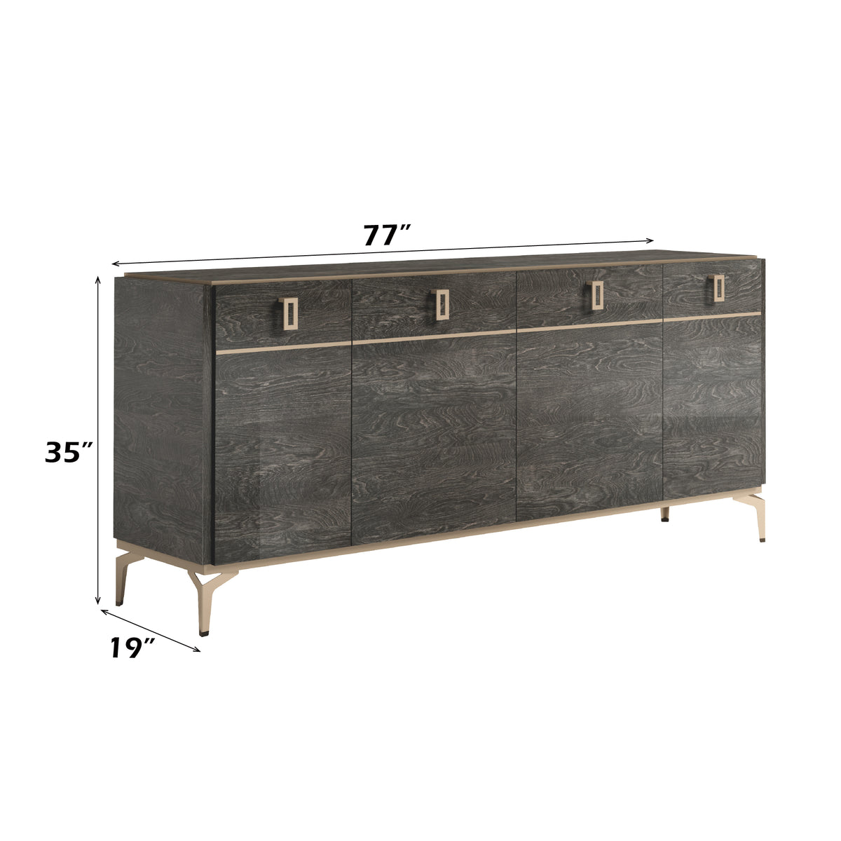 Venezia Rectangular Server with High Gloss Acrylic Lacquer Legs