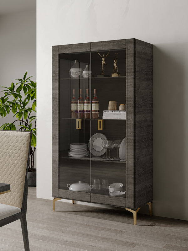 Venezia Rectangular Wine Cabinet with High Gloss Acrylic Lacquer Legs