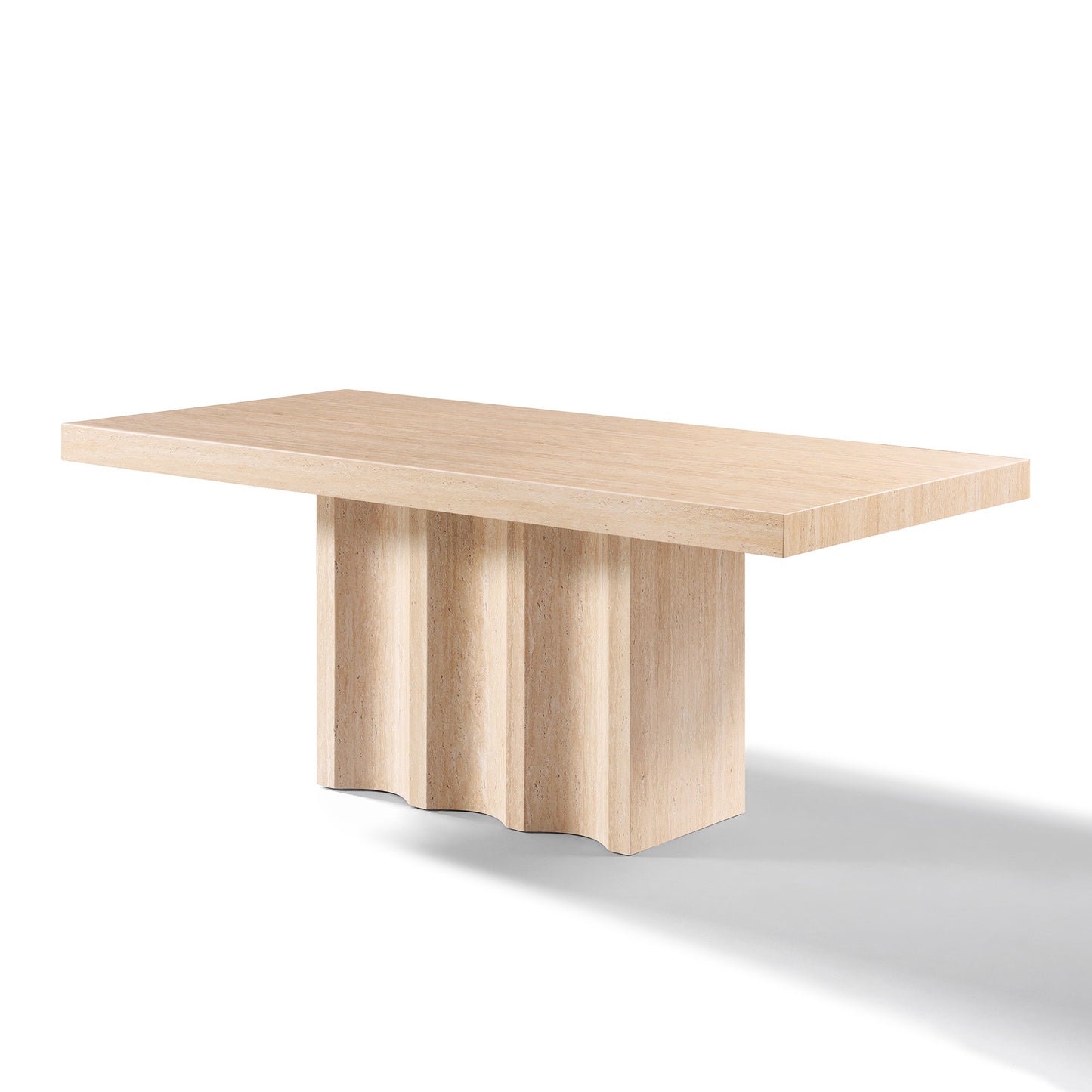 Inca Rectangular Dining Table with Travertine Stone Top