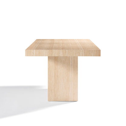 Inca Rectangular Dining Table with Travertine Stone Top