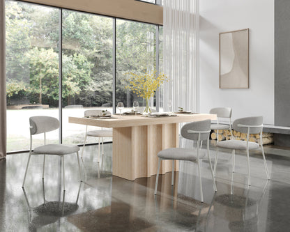 Inca Rectangular Dining Table with Travertine Stone Top