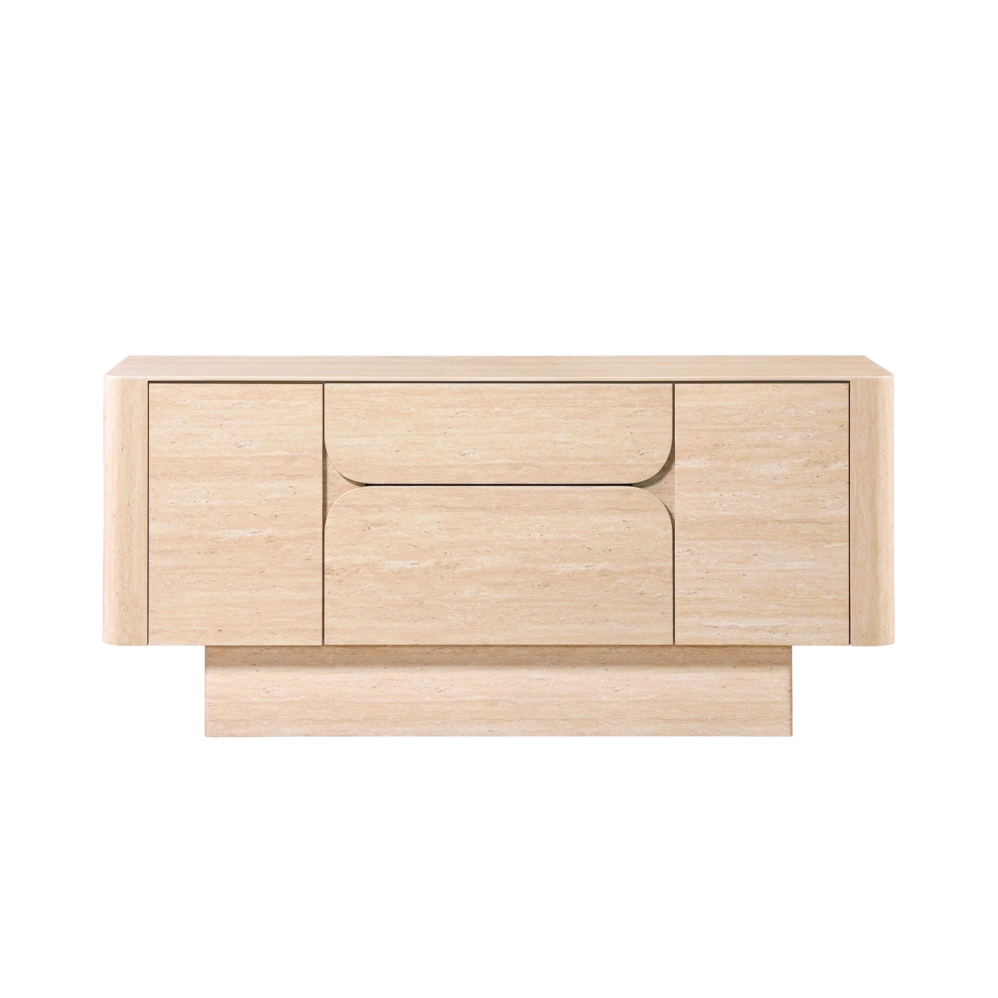 Inca 2 - Drawer Rectangular Server with Travertine Stone Top