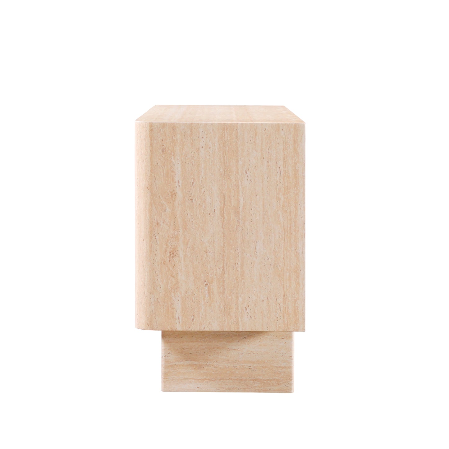 Inca 2 - Drawer Rectangular Server with Travertine Stone Top