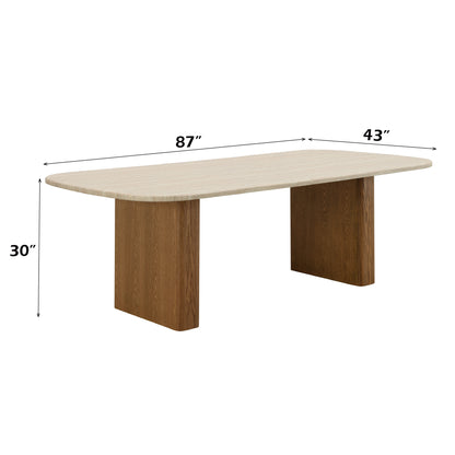 Lidi Rectangular Dining Table with Rounded Edge