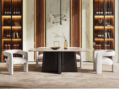 Jacory Rectangular Dining Table with Bottocino Marble Top