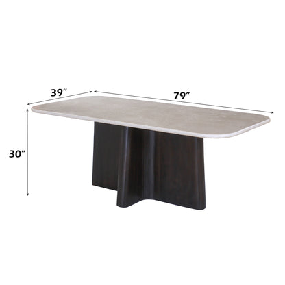 Jacory Rectangular Dining Table with Bottocino Marble Top