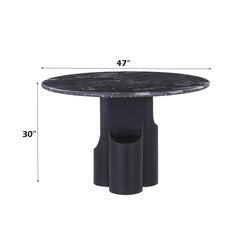 Kinton Round Dining Table with Natural Marble Top