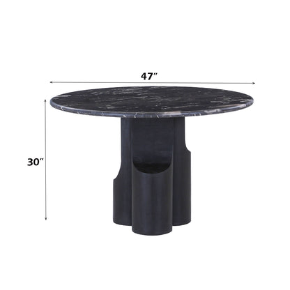 Kinton Round Dining Table with Natural Marble Top