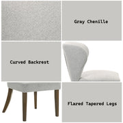 Dillon Chenille Upholstered Side Chair (Set-2) with Wingback Design