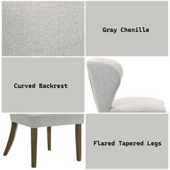 Dillon Chenille Upholstered Side Chair (Set-2) with Wingback Design