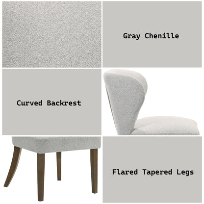 Dillon Chenille Upholstered Side Chair (Set-2) with Wingback Design
