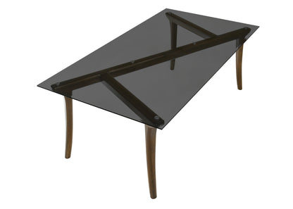 Danzel Rectangular Dining Table with Glasss Top