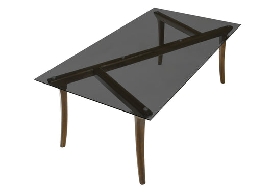 Danzel Rectangular Dining Table with Glasss Top