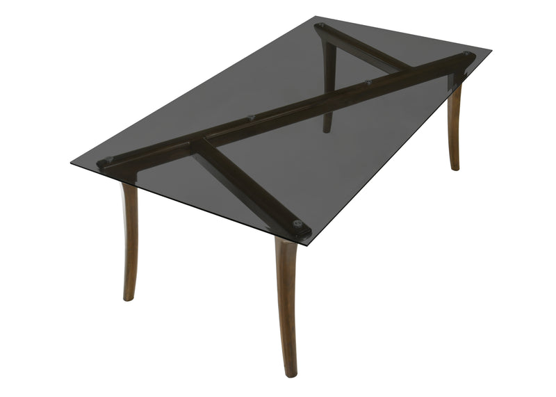Danzel Rectangular Dining Table with Glasss Top