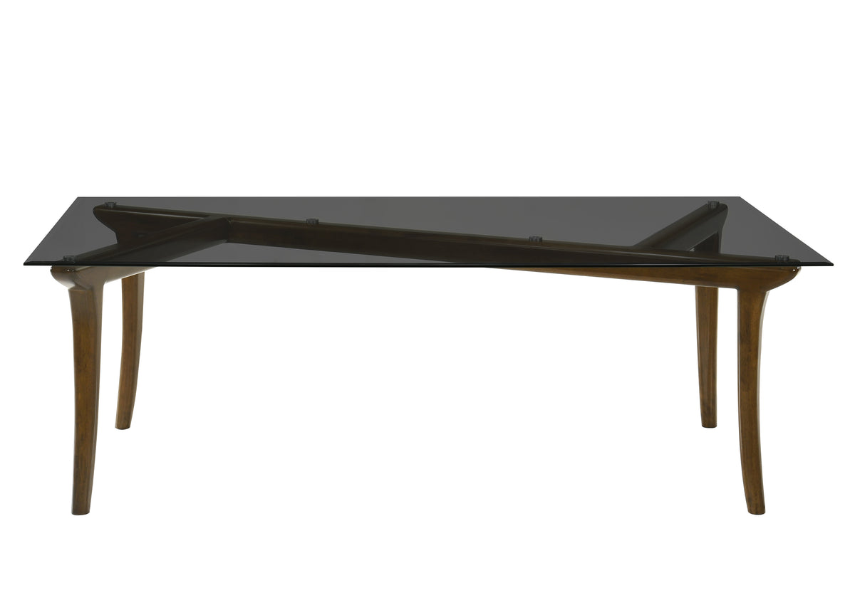 Danzel Rectangular Dining Table with Glasss Top