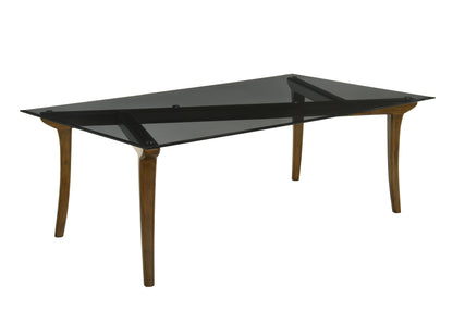 Danzel Rectangular Dining Table with Glasss Top