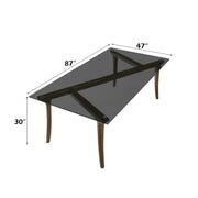 Danzel Rectangular Dining Table with Glasss Top