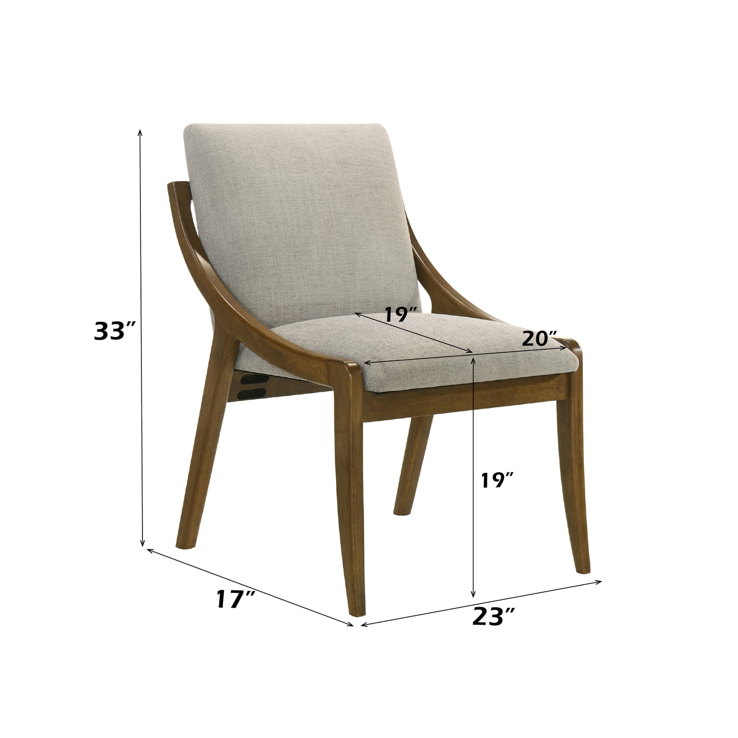 Danzel Chenille Upholstered Side Chair (Set-2)