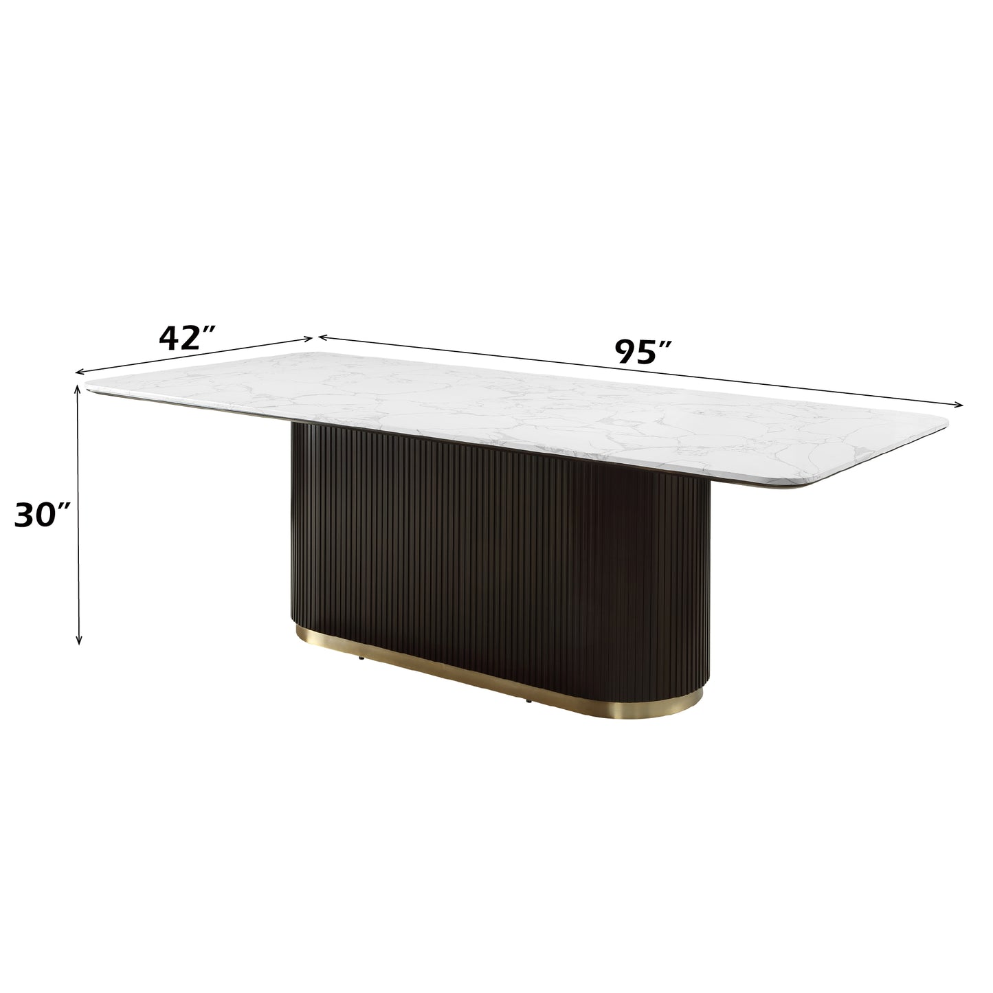 Clayten Rectangular Dining Table with Marble Top