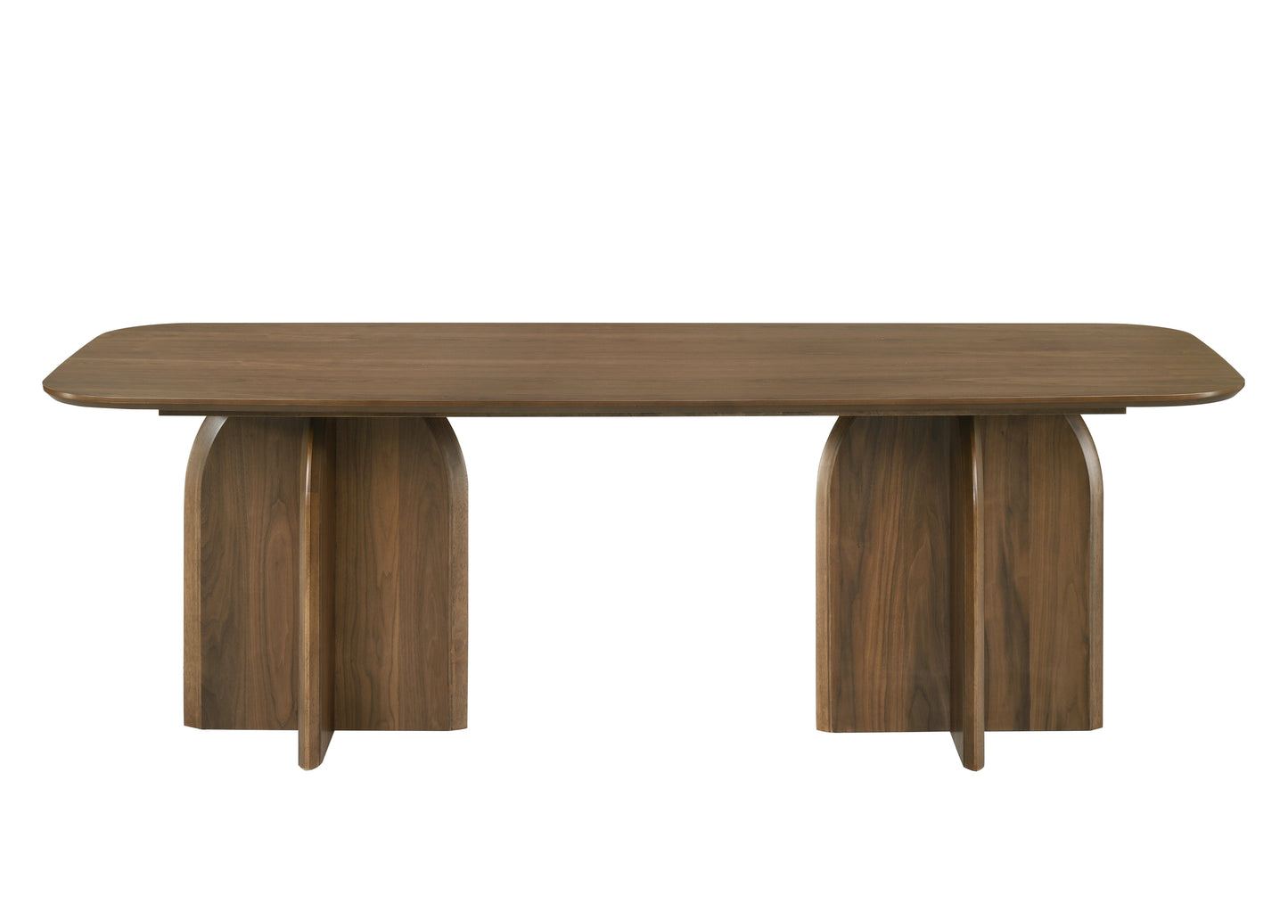 Delmon Rectangular Dining Table with Double Wooden Pedestals