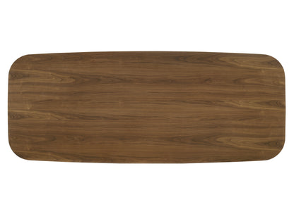 Delmon Rectangular Dining Table with Double Wooden Pedestals